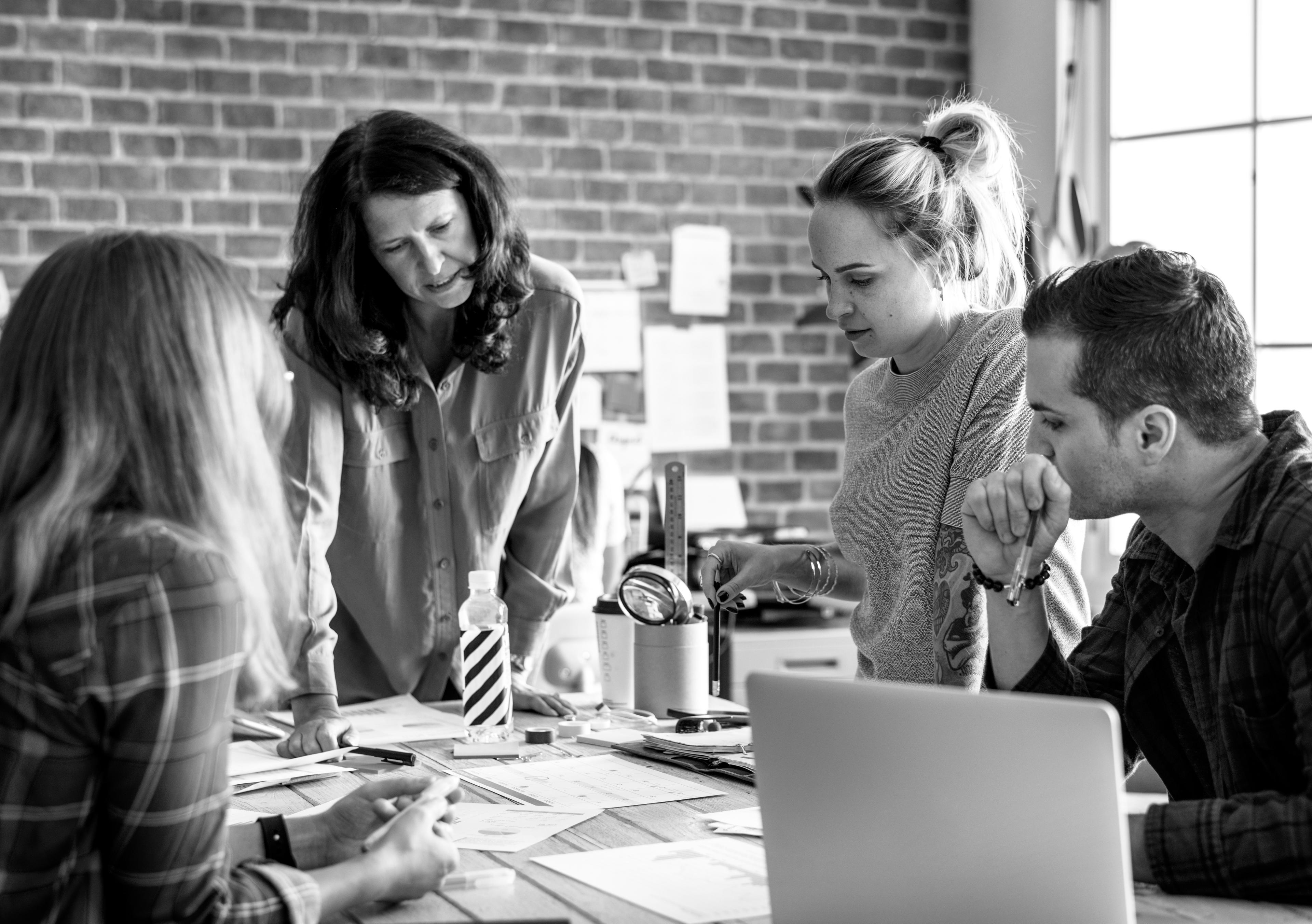 Diverse team meeting